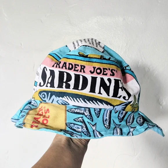 Trader Joe's SARDINES Market Bucket Hat Retro Rare - Picture 1 of 4